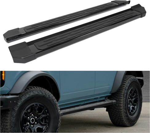 HECASA Running Boards Compatible with 2021-2025 Ford Bronco 4 Door Side Steps Nerf Bars Aluminum Powder Coated Black in Saudi Arabia