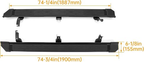 HECASA Running Boards Compatible with 2021-2025 Ford Bronco 4 Door Side Steps Nerf Bars Aluminum Powder Coated Black in Saudi Arabia