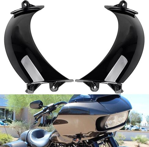 غطاء أمامي أمامي أسود لامع بفتحات تهوية مناسبة لـ Harley Road Glide Ultra FLTRU 2016-2019 CVO Road Glide FLTRXSE 2018-2022 Road Glide Special FLTRXS 2015-2023 in Saudi Arabia