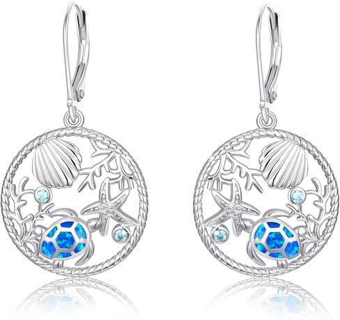 Turtle Hoop Earrings for Women Sterling Silver Cute Tortoise Animal Hypoallergenic Earrings Gifts for Women Sister Mother Wife Mother's Day Birthday in Kuwait