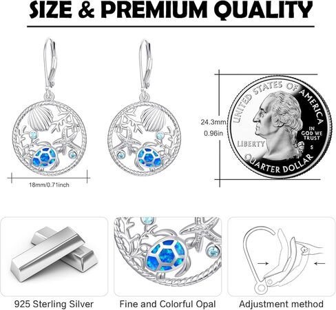 Turtle Hoop Earrings for Women Sterling Silver Cute Tortoise Animal Hypoallergenic Earrings Gifts for Women Sister Mother Wife Mother's Day Birthday in Kuwait