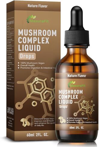 Vegan Immune Mushroom Tincture Supplement,7 in 1 Mushroom Extract Liquid Drops with Lion's Mane,Shiitake,King Trumpet,Turkey Tail,Reishi,Chaga & Cordyceps 2 fl oz (60 Servings) in Saudi Arabia
