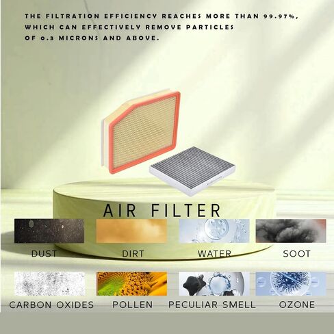 A3244C CP966 Engine Cabin Air Filter kit fits 2019-2025 Silverado 1500 Sierra 1500, 2020-2025 Silverado 2500HD/3500HD Sierra 2500HD/3500HD Select, 2021+ Yukon Tahoe Suburban Escalade in Saudi Arabia