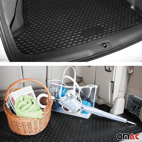 OMAC Floor Mats for Honda Element 2003-2011 Car Mats All Weather 3D Custom Fit Rubber Mat Waterproof Odorless TPE Floor Liners Laser Measured Non-Slip (Black) in Saudi Arabia