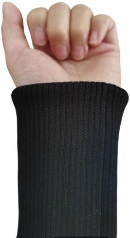 Finished Knit Cuffs for Jacket, Seamless Rib Knit Cuffs 1 Pair for Coat Sleeve Replacement (Black) in Saudi Arabia