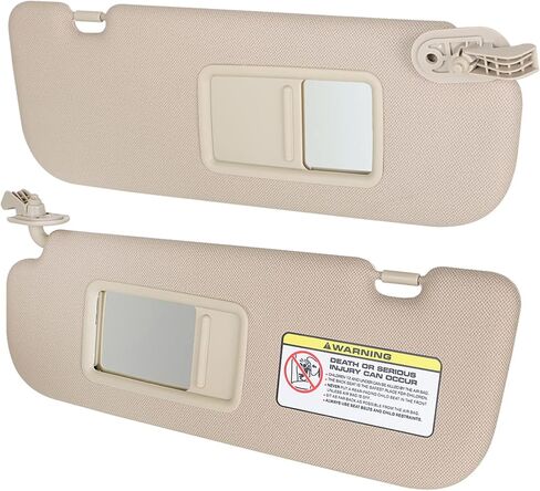 Beige Sun Visor with Makeup Mirror Driver and Passenger Side Replacement for Hyundai Elantra MD 2011-2016 Replacement for 852203X000 852103X000 in Saudi Arabia