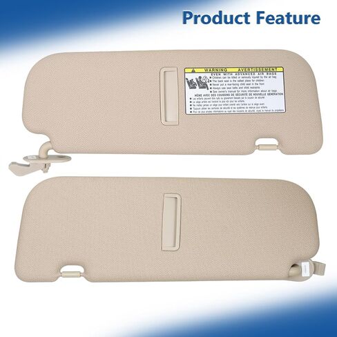 Beige Sun Visor with Makeup Mirror Driver and Passenger Side Replacement for Hyundai Elantra MD 2011-2016 Replacement for 852203X000 852103X000 in Saudi Arabia