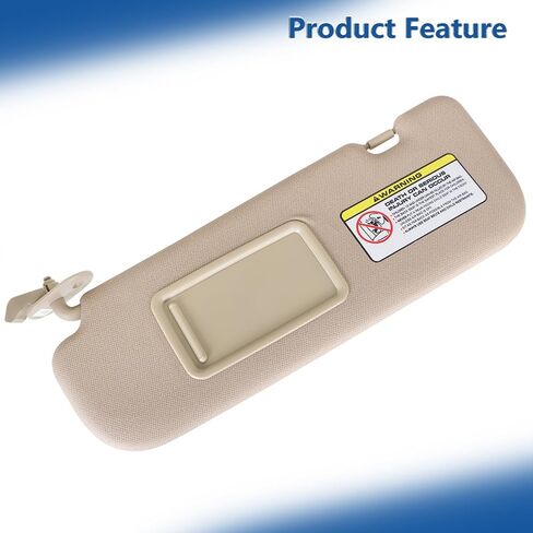 Beige Sun Visor with Makeup Mirror Driver and Passenger Side Replacement for Hyundai Elantra MD 2011-2016 Replacement for 852203X000 852103X000 in Saudi Arabia