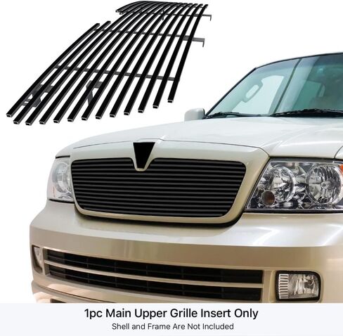 إدراج شواية شبكة سوداء من الفولاذ المقاوم للصدأ ممتاز من APS متوافق مع Lincoln Navigator 2003 2004 2005 2006 الجزء العلوي الرئيسي N19-H71057L in Saudi Arabia