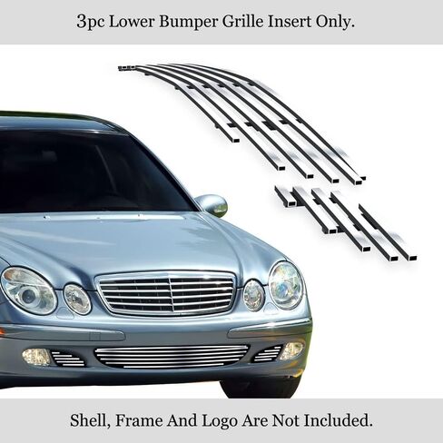 APS Compatible with Mercedes-Benz E Class 2003-2006 Lower Bumper Stainless Steel SS Chrome Billet Front Grill Grille Insert S18-A81556Z in Saudi Arabia