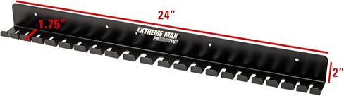 حامل أدوات مفتاح ربط من الألومنيوم مثبت على الحائط من Extreme Max 5001.6687 لمقطورة السباق، المرآب، المتجر، ورشة العمل، حامل الألعاب - أسود in Saudi Arabia