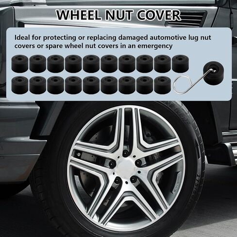 20Pcs Car Wheel Lug Nut Covers,17mm Tire Bolt Caps with Removal Tool,Lug Nut Cover Compatible with VW Jetta Beetle Passat Golf GTI CC,Replaces for 1K0 601 173,6X0 012 243 (Black) in Kuwait