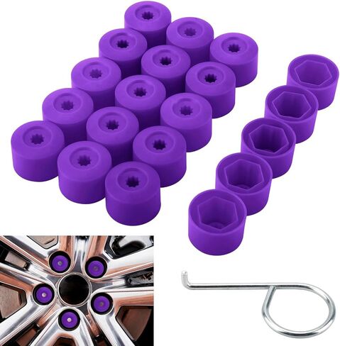 20Pcs Car Wheel Lug Nut Covers,17mm Tire Bolt Caps with Removal Tool,Lug Nut Cover Compatible with VW Jetta Beetle Passat Golf GTI CC,Replaces for 1K0 601 173,6X0 012 243 (Black) in Kuwait