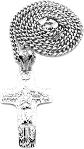 Fashion 21 Catholic Pope Francis Cross Pendant 24" Box, Cuban, Rope Chain Necklace in Saudi Arabia
