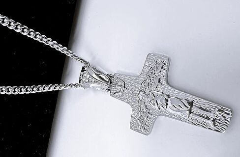 Fashion 21 Catholic Pope Francis Cross Pendant 24" Box, Cuban, Rope Chain Necklace in Saudi Arabia