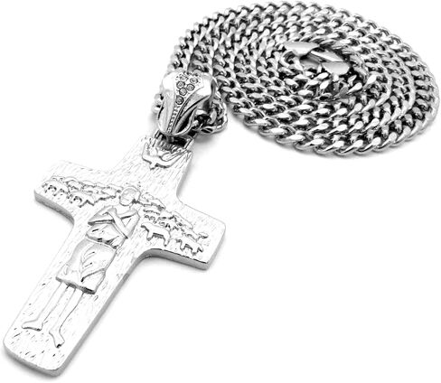 Fashion 21 Catholic Pope Francis Cross Pendant 24" Box, Cuban, Rope Chain Necklace in Saudi Arabia