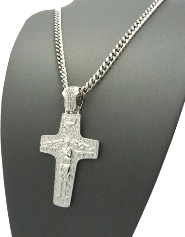 Fashion 21 Catholic Pope Francis Cross Pendant 24" Box, Cuban, Rope Chain Necklace in Saudi Arabia