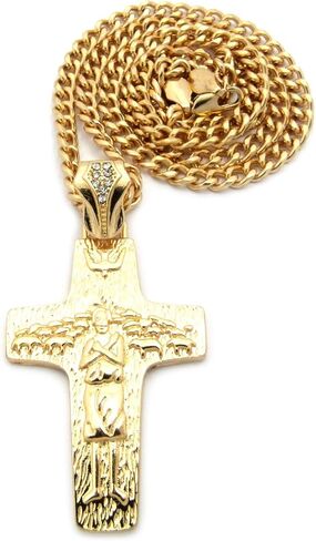 Fashion 21 Catholic Pope Francis Cross Pendant 24" Box, Cuban, Rope Chain Necklace in Saudi Arabia