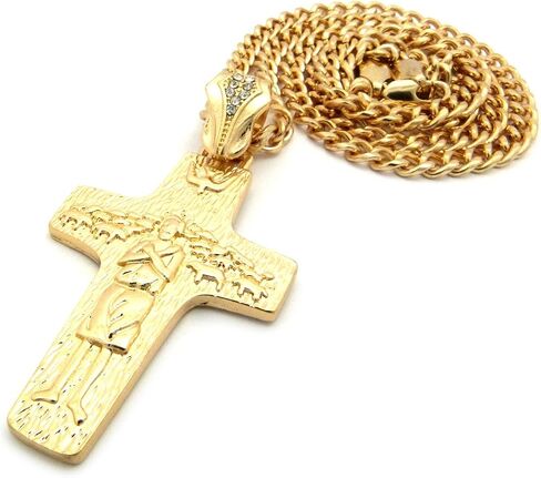 Fashion 21 Catholic Pope Francis Cross Pendant 24" Box, Cuban, Rope Chain Necklace in Saudi Arabia