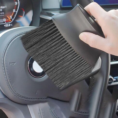 Car Cleaning Brush Duster Brush Cleaning Tool Car Interior Duster Brush for Car Office Home Kitchen Windows Keyboard,Black in Saudi Arabia