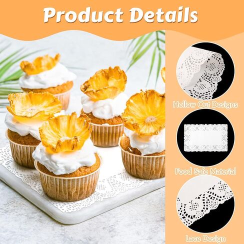 Paper Doilies Assorted Sizes, 6.5inch 8.5inch and 10.5 inch Doilies for Food, 99 Pieces Disposable Lace Paper Doilies for Tables, Round Paper Placemats Bulk for Cakes Desserts Crafts(White) in Kuwait