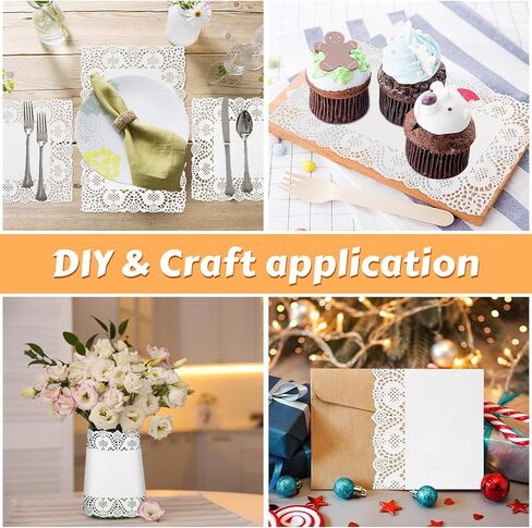 Paper Doilies Assorted Sizes, 6.5inch 8.5inch and 10.5 inch Doilies for Food, 99 Pieces Disposable Lace Paper Doilies for Tables, Round Paper Placemats Bulk for Cakes Desserts Crafts(White) in Kuwait