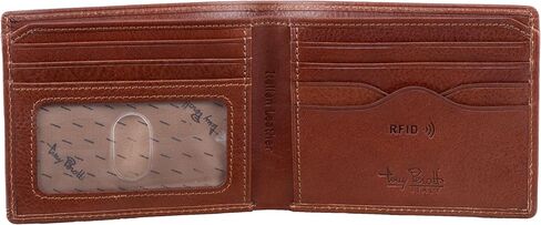 Tony Perotti Men's Italian Leather Bifold Wallet With Card Holders, Pockets, ID Window - Eco-Friendly Vegetable-Tanned Full Grain Leather Wallet Made in Italy in Saudi Arabia