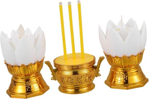 STOBAZA Decorative Electric Incense Stick Led Lotus Flower Night Light for Buddha Prayer in Saudi Arabia