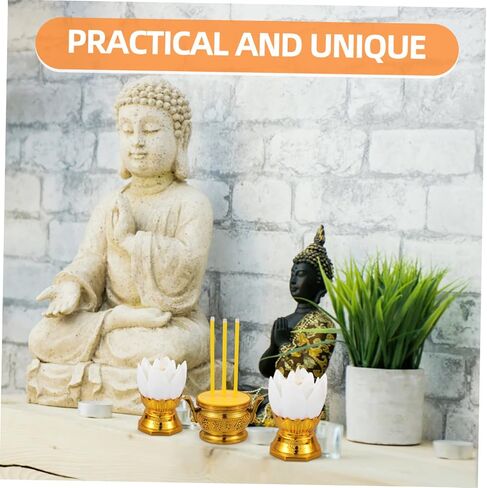 STOBAZA Decorative Electric Incense Stick Led Lotus Flower Night Light for Buddha Prayer in Saudi Arabia