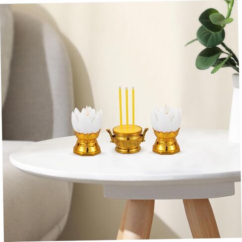 STOBAZA Decorative Electric Incense Stick Led Lotus Flower Night Light for Buddha Prayer in Saudi Arabia