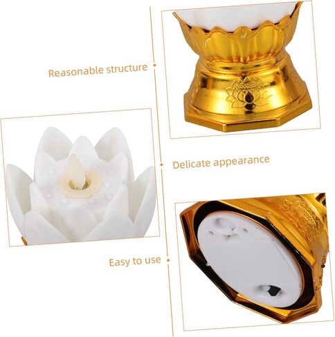 STOBAZA Decorative Electric Incense Stick Led Lotus Flower Night Light for Buddha Prayer in Saudi Arabia