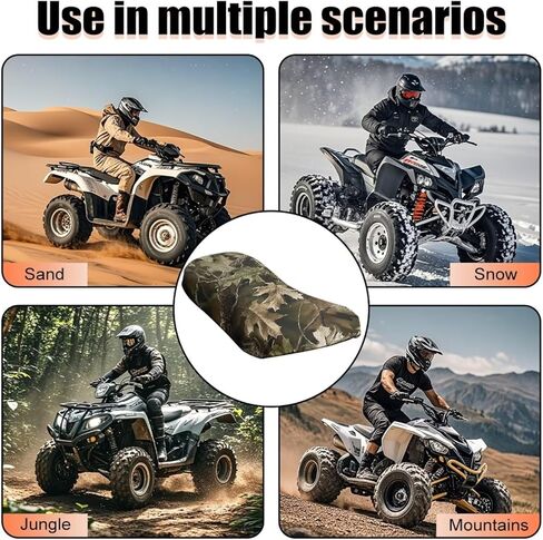 غطاء مقعد صيد مموه ATV مقاوم للماء غطاء مقعد عالمي ذو أربع عجلات متوافق مع Polaris Sportsman 570 450 850، Polaris Scrambler 400 500 850 1000 in Kuwait