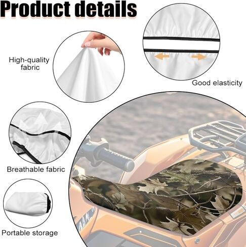 غطاء مقعد صيد مموه ATV مقاوم للماء غطاء مقعد عالمي ذو أربع عجلات متوافق مع Polaris Sportsman 570 450 850، Polaris Scrambler 400 500 850 1000 in Kuwait