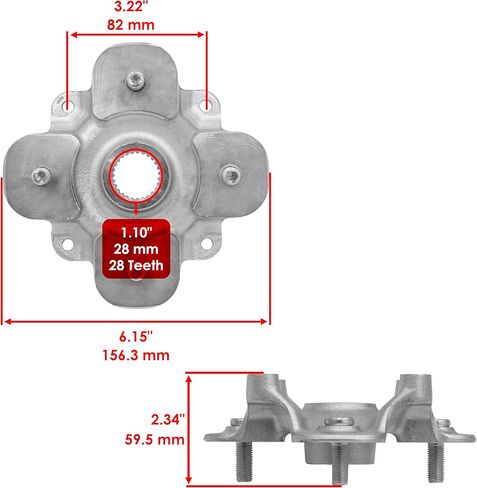 Caltric Wheel Hubs Compatible with Yamaha Grizzly 700 YFM700 2007-2023 / Grizzly 700 YFM700 FI 2009-2010 / Grizzly 550 YFM700 FI 2009-2010 / Grizzly 550 YFM550 2011-2014 in Saudi Arabia