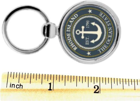 سلسلة مفاتيح Westmon Works Rhode Island Keychain معدنية تذكارية مع صورة مرساة، صُنعت في الولايات المتحدة الأمريكية in Saudi Arabia