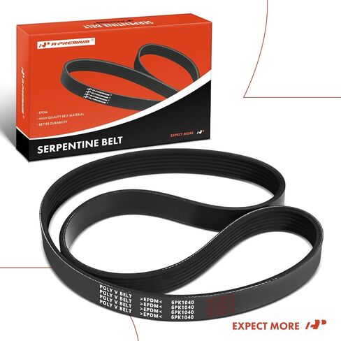 A-Premium Engine Serpentine Drive Belt Compatible with Toyota, Nissan, Lexus, Ford, Volvo, Infiniti, Isuzu, Mercury, Freightliner Cars - Camry 2002-2006, Sienna, Avalon, Sentra, NX, Ranger, 40.93 Inch in Saudi Arabia