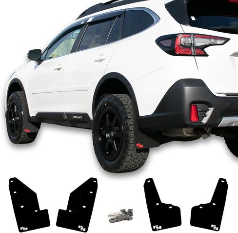 أغطية الطين RokBlokz Rally متوافقة مع 2020+ Subaru Outback (وليس البرية) - واقيات الطين مقطوعة وملائمة - تتضمن جميع أجهزة التثبيت (أسود مع شعار أسود، أصلي) in Kuwait