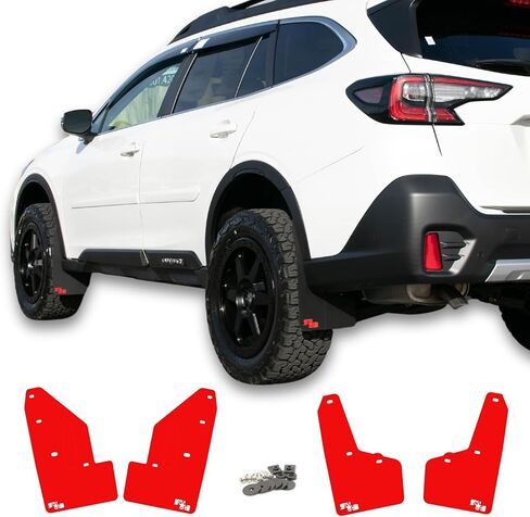 أغطية الطين RokBlokz Rally متوافقة مع 2020+ Subaru Outback (وليس البرية) - واقيات الطين مقطوعة وملائمة - تتضمن جميع أجهزة التثبيت (أسود مع شعار أسود، أصلي) in Kuwait