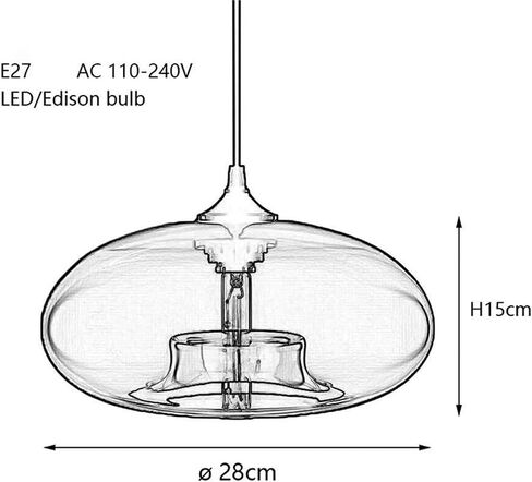 LNPTAL Modern Glass Pendant Light, Minimalist Hanging Ceiling Lamp, E26/E27 Contemporary Lighting Fixture for Kitchen Island Dining Room Bar(Grey) in Saudi Arabia