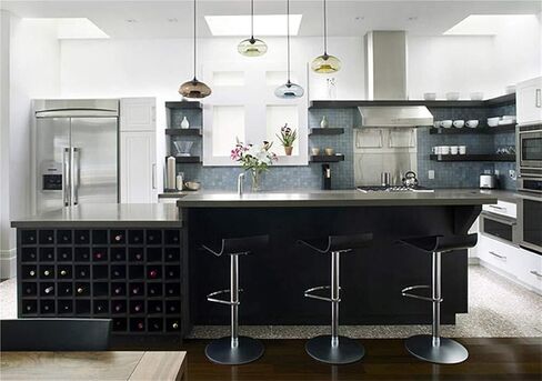 LNPTAL Modern Glass Pendant Light, Minimalist Hanging Ceiling Lamp, E26/E27 Contemporary Lighting Fixture for Kitchen Island Dining Room Bar(Grey) in Saudi Arabia