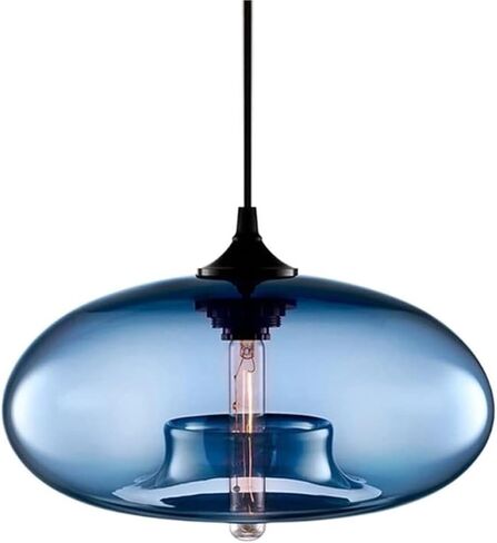 LNPTAL Modern Glass Pendant Light, Minimalist Hanging Ceiling Lamp, E26/E27 Contemporary Lighting Fixture for Kitchen Island Dining Room Bar(Grey) in Saudi Arabia