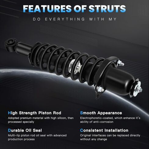 ECCPP 4pcs Front and Rear Pair Premium Quality Complete Strut Assembly Shock Absorber for 2003-2008 for Toyota Corolla 172115 172114 171373 in Saudi Arabia