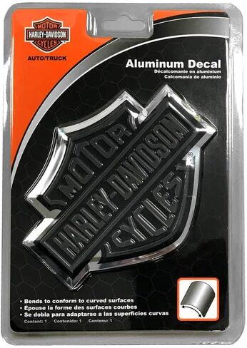 Harley-Davidson Bar & Shield Logo Bendable Aluminum Decal, Black/Silver CG41713 in Saudi Arabia