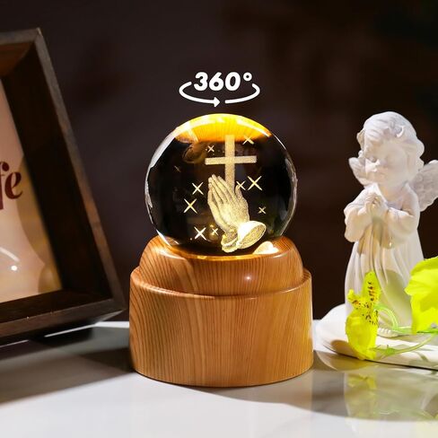 Crystal 3D Lion 2.36in Ball Figurine Gifts for Him Husband, Collectible Glass Animal Art Sphere for Room with Wooden Light Base, Keepsakes for Lion Lovers Home Decor Paperweight in Saudi Arabia