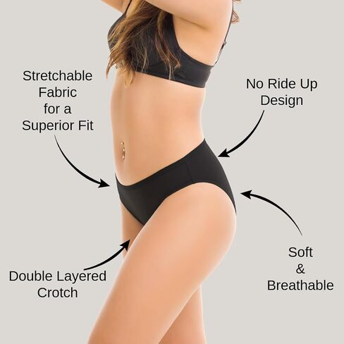 Women’s Cotton Underwear Bikini Panties Multipack – Breathable Moisture-Wicking Bikinis, Tagless Comfort Fit, 3-Pack in Saudi Arabia