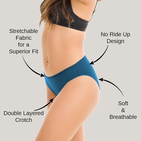 Women’s Cotton Underwear Bikini Panties Multipack – Breathable Moisture-Wicking Bikinis, Tagless Comfort Fit, 3-Pack in Saudi Arabia