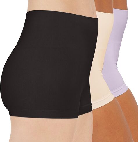 SPANXshape Everyday Shaping Boyshort - Core Control Shapewear Underwear - Invisible Under Clothes - Seamless Design - No-Show - Black, Soft Nude & Dusty Lavendar, L in Saudi Arabia
