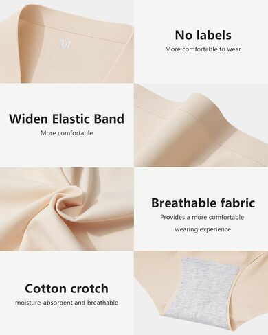 LEVAO Seamless Underwear for Women Nude Panties High Waisted Full Coverage No-Show Stretch Briefs 5 Packs in Saudi Arabia