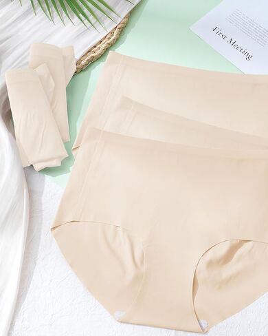 LEVAO Seamless Underwear for Women Nude Panties High Waisted Full Coverage No-Show Stretch Briefs 5 Packs in Saudi Arabia
