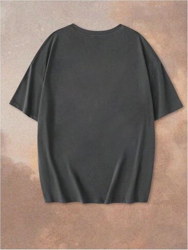 تي شيرت نسائي من SOLY HUX مطبوع عليه حروف وياقة دائرية وأكمام قصيرة كبيرة الحجم، ملابس صيفية عتيقة in Kuwait